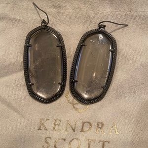 Kendra Scott Danielle Earrings Mirror Rock Black
